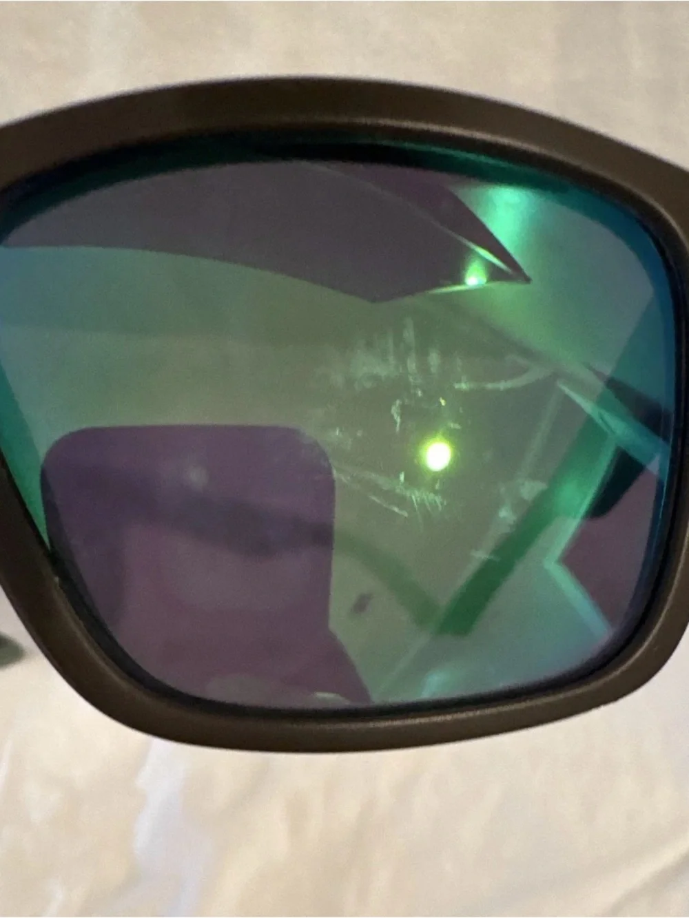Maui Jim Black Frame Sunglasses with Green-Blue Mirrored Lenses